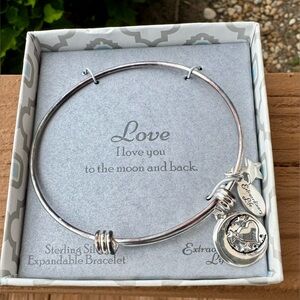 Extraordinary Life 925 Silver Expandable Bracelet”I Love You To The Moon & Back”